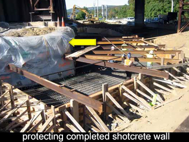 completed shotcrete wall should be protected